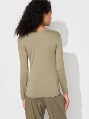 UNIQLO Heattech - тонкая термо-кофта с круглым вырезом - 02 LIGHT GRAY