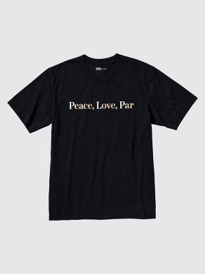 UNIQLO - хлопковая футболка PEACE FOR ALL Adam Scott - 09 BLACK