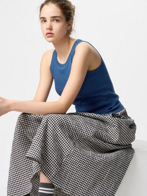 UNIQLO - базовая майка в рубчик с чашечками - 66 BLUE