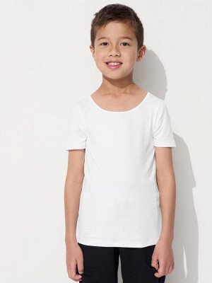 UNIQLO Heattech - базовая термо-футболка с U-образным вырезом для детей