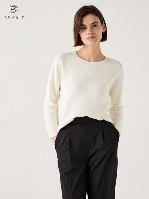 UNIQLO - свитер с круглым вырезом из 3D хлопка - 01 OFF WHITE