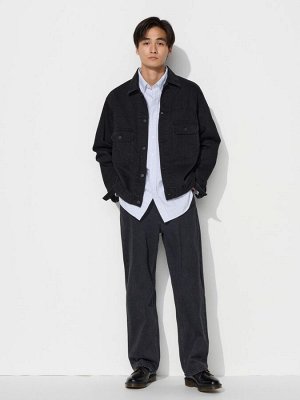 UNIQLO - широкие джинсы с прямым силуэтом - 08 DARK GRAY