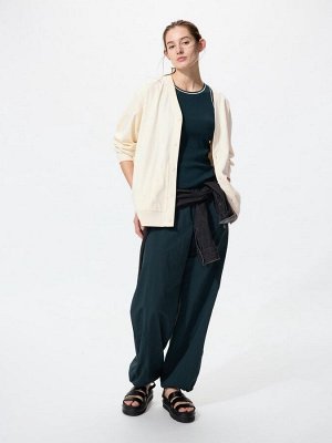 UNIQLO AIRism - хлопковый кардиган унисекс с боковыми карманами - 09 BLACK