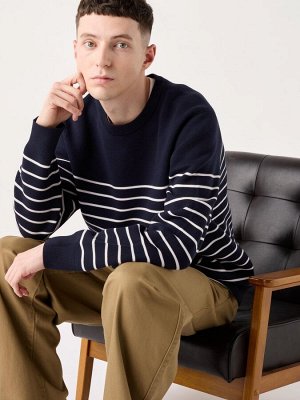 UNIQLO - трикотажный свитер Milano в полоску - 69 NAVY