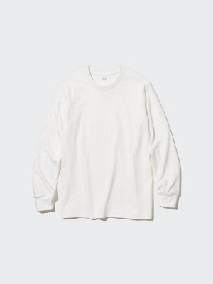 UNIQLO - хлопковая однотонная кофта с круглым вырезом