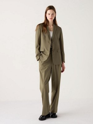 UNIQLO - широкие женские брюки с эластичной талией, увеличенная длина - 56 OLIVE