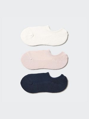 UNIQLO - женские короткие носки для спорта средней плотности (3 пары) -  01 OFFWHITE
