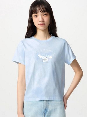 UNIQLO - хлопковая футболка с персонажами Sanrio - 60 LIGHT BLUE