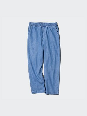 UNIQLO - хлопковые брюки свободного кроя до щиколотки - 65 BLUE
