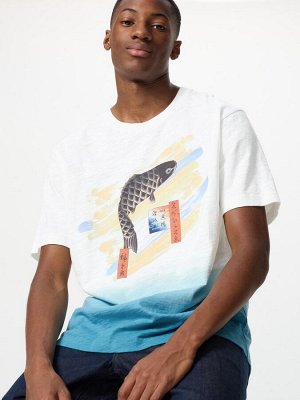 UNIQLO UT - хлопковая футболка унисекс из коллекции Укиё-э - 01 OFFWHITE
