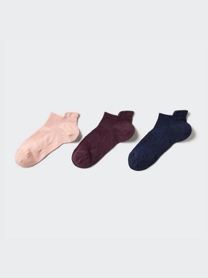 UNIQLO - женские короткие носки для спорта (3 пары) -  11 PINK
