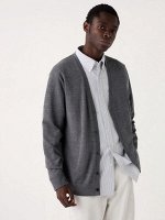 UNIQLO - кардиган Extra Fine Merino с V-образным вырезом - 07 GRAY