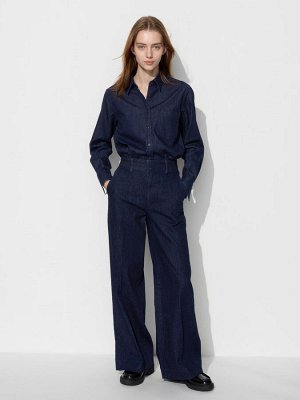 UNIQLO - широкие джинсы на эластичной талии - 69 NAVY