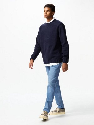 UNIQLO - джинсы EZY с эластичной талией и с зауженным силуэтом - 63 BLUE