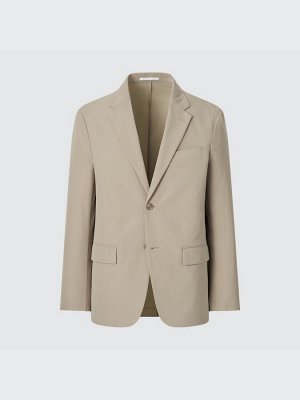 UNIQLO - легкий пиджак из гладкой ткани - 32 BEIGE