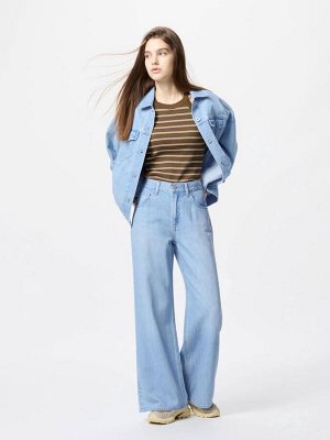 UNIQLO — широкие джинсы-клеш - 63 BLUE