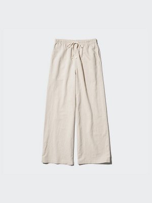 UNIQLO - легкие брюки из смесового льна - 30 NATURAL