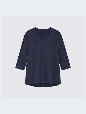 UNIQLO AIRism - мужская хлопковая кофта на пуговицах и с рукавом 3/4