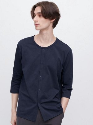 UNIQLO AIRism - мужская хлопковая кофта на пуговицах и с рукавом 3/4