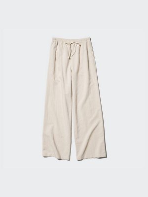UNIQLO - широкие легкие брюки из смесового льна