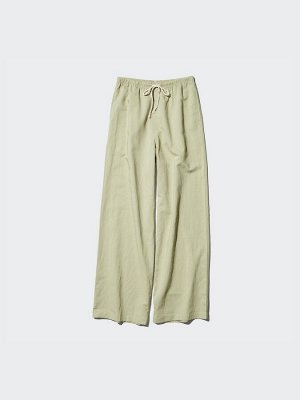 UNIQLO - широкие легкие брюки из смесового льна увеличенной длины