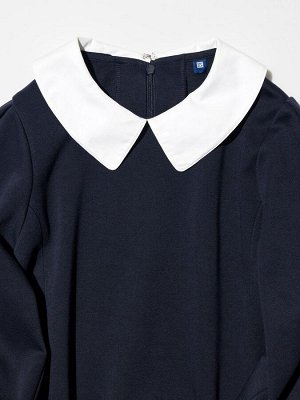UNIQLO - трикотажное платье с белым воротничком - 69 NAVY