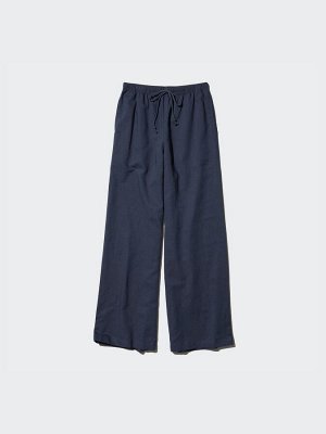 UNIQLO - широкие легкие брюки из смесового льна увеличенной длины