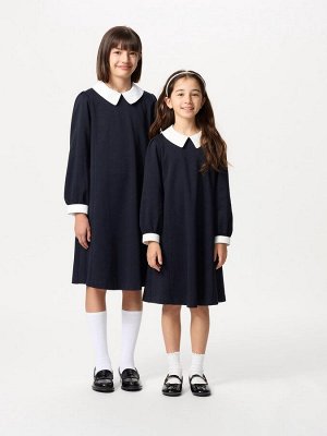 UNIQLO - трикотажное платье с белым воротничком - 69 NAVY