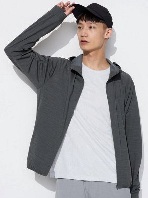 UNIQLO - толстовка Dry EX унисекс на молнии с защитой от UV-лучей - 08 DARKGRAY