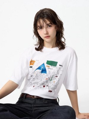 UNIQLO UT - хлопковая футболка унисекс с дизайном от Жан-Мишель Баския