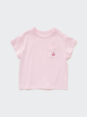 UNIQLO - футболка с вышивкой на кармане для малышей