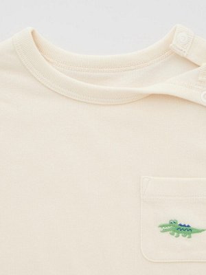 UNIQLO - футболка с вышивкой на кармане для малышей