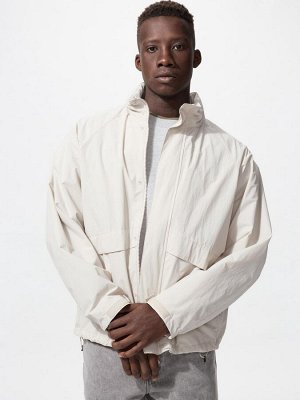 UNIQLO - легкая унисекс ветровка с воротником-капюшоном - 01 OFF WHITE