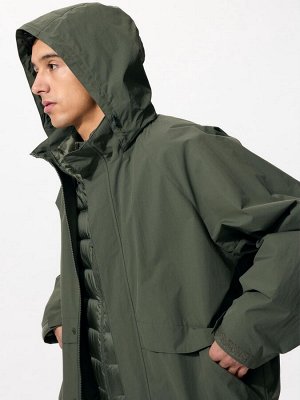 UNIQLO - легкая унисекс ветровка с воротником-капюшоном - 03 GRAY