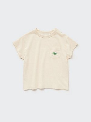 UNIQLO - футболка с вышивкой на кармане для малышей