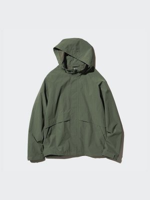 UNIQLO - легкая унисекс ветровка с воротником-капюшоном - 09 BLACK