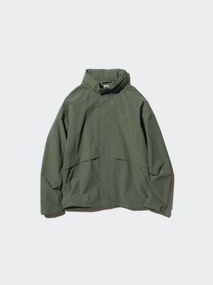 UNIQLO - легкая унисекс ветровка с воротником-капюшоном - 57 OLIVE