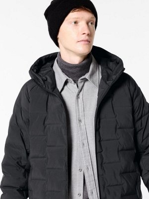 UNIQLO - стёганый пуховик с удобным капюшоном Pufftech - 09 BLACK