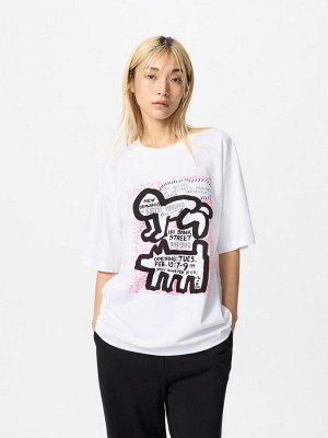 UNIQLO UT - хлопковая футболка свободного силуэта с дизайном от Кит Харинг