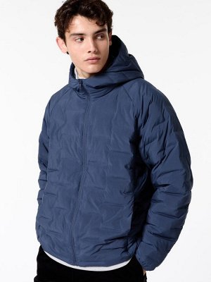 UNIQLO - стёганый пуховик с удобным капюшоном Pufftech - 67 BLUE