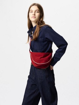 UNIQLO - круглая мини-сумка через плечи с цветным кантом - 15 RED