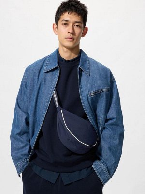 UNIQLO - круглая мини-сумка через плечи с цветным кантом - 69 NAVY