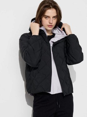 UNIQLO - теплая стеганая куртка с капюшоном - 09 BLACK