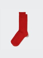 UNIQLO - однотонные цветные носки унисекс в рубчик - 15 RED