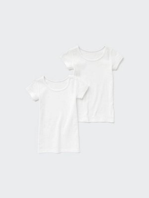 UNIQLO - комплект хлопковых однотонных футболок для детей (2 шт.)