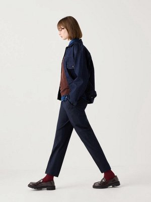 UNIQLO - зауженные элегантные брюки длина 71 см - 69 NAVY