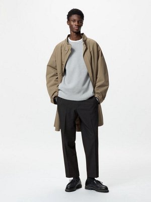 UNIQLO - зауженные шерстяные брюки со стрелками - 09 BLACK