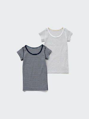 UNIQLO - комплект хлопковых полосатых футболок для детей (2 шт.)