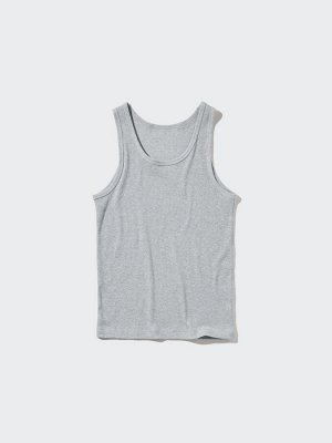 UNIQLO - мужская майка базового цвета в рубчик с функцией Dry