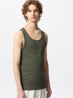 UNIQLO - мужская майка базового цвета в рубчик с функцией Dry